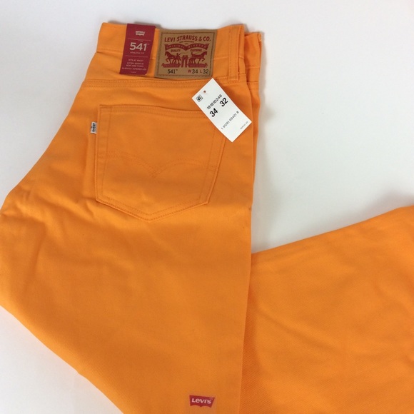 New levi's 541 Athletic Fit Orange Jeans 34x32 - Picture 2 of 7